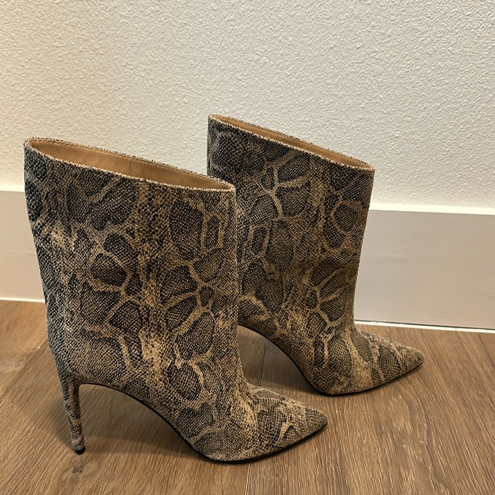 Express Faux Snake Skin Booties- 6.5